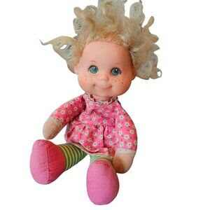 Vintage 1975 Mattel Baby Beans Blond Doll Girl Pink Dress Missing Kitty 11" 70s